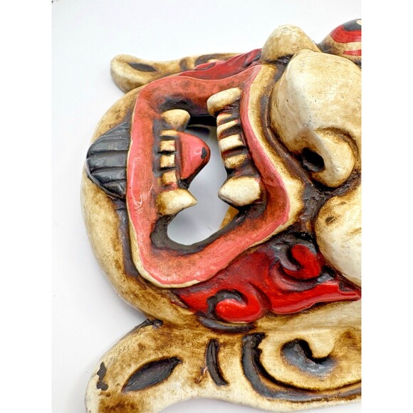 Hand Carved Mahakala Mask Wall Hanging Décor Used - Picture 4 of 13